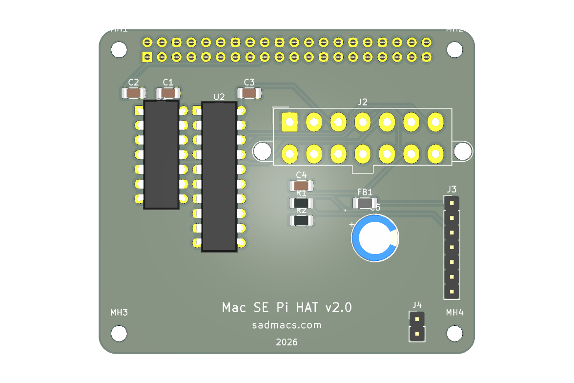 Pi Interface HAT board render